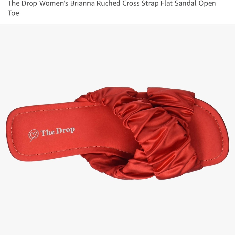 3/$25. NWT. The Drop woman’s satin ruched cross strap sandal - Picture 3 of 5